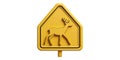 Yellow deer crossing sign isolated on transparent background Royalty Free Stock Photo