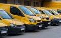 Yellow delivery vans Royalty Free Stock Photo