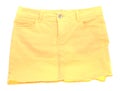 Yellow Denim Skirt Isolated on White Background Royalty Free Stock Photo