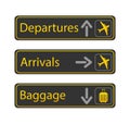 Yellow departure arrivals. Departure arrivals, great design for any purposes. Banner design. Vector illustration