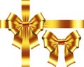 Yellow detailed bow Royalty Free Stock Photo