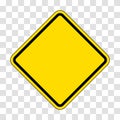 Yellow diamond blank warning sign