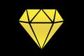 Yellow diamond on dark background . Illustration design