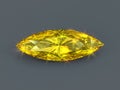 Yellow diamond marquise cut isolated Royalty Free Stock Photo