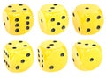 Yellow dice Royalty Free Stock Photo