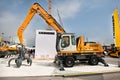 Yellow diesel excavator