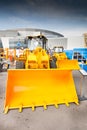 Yellow diesel front end loader Royalty Free Stock Photo