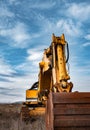 A yellow digger excavator abandoned Royalty Free Stock Photo