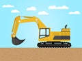 Yellow digger Flat Design Icon