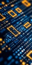 Yellow Digital Binary Code On A Computer Screen, Representing Data, Technology, And Security. Royalty Free Stock Photo