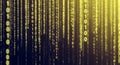 Yellow digital binary data. Royalty Free Stock Photo
