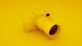 Yellow Digital DLSR Camera. 3D illustration Royalty Free Stock Photo