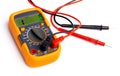 Yellow digital multimeter isolated Royalty Free Stock Photo
