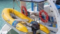 Yellow Dinghy On Luxury Boat Royalty Free Stock Photo