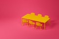 Yellow dining room furniture set on red Royalty Free Stock Photo