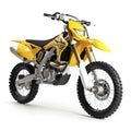 a yellow dirt bike isolated on a white background Royalty Free Stock Photo