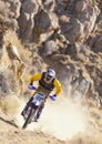 Yellow Dirt Bike Racer Royalty Free Stock Photo