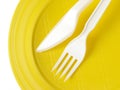 Yellow disposable plate
