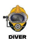 Yellow Diving helmet Royalty Free Stock Photo