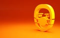 Yellow Doctor pathologist icon isolated on orange background. Minimalism concept. 3d illustration 3D render