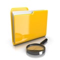 Yellow Document Folder with Magnifier