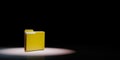 Yellow Document Folder Spotlighted on Black Background Royalty Free Stock Photo