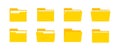 Yellow Document Folder Vector Icon set, Mail symbol, Computer Graphic design in Flat style, Business illustration, Vector Stock