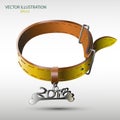 Yellow dog collar for the new year 2018 Royalty Free Stock Photo