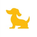 Yellow Dog Silhouette on White Background Royalty Free Stock Photo