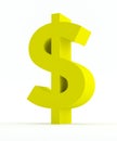 Yellow Dollar sign isolated