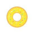 Yellow donut vector isolated on white. Sweet donuts with banana glaze