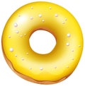 A Yellow Donut on White Background