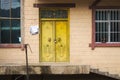 Yellow door of a rural house in Yuanyang Royalty Free Stock Photo