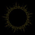 Yellow dotted round equalizer isolated on black background