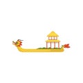 Yellow Dragon Boat, symbol of Chinese traditional Festival vector Illustration on a white background Royalty Free Stock Photo