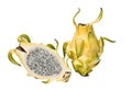 Yellow dragon fruit and its section Royalty Free Stock Photo