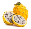 Sliced yellow dragonfruit pitahaya Royalty Free Stock Photo