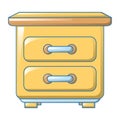 Yellow drawer icon, cartoon style