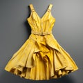 Yellow Dress From Vintage Collection - Hyper Realistic 3d Rendering