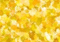 Yellow dried leafy plants illustrated background