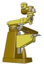 Yellow drill press vector illustration