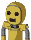 Yellow Droid With Bubble Head And Dark Tooth Mouth And Red Eyed And Spike Tip