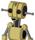 Yellow Droid With Multi-Toroid Head And Happy Mouth And Red Eyed Royalty Free Stock Photo