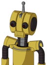 Yellow Droid With Multi-Toroid Head And Toothy Mouth And Red Eyed And Single Antenna