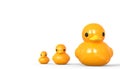 Yellow duck ball toy with cute duck mom 04 Royalty Free Stock Photo