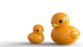 Yellow duck ball toy with cute duck mom 01 Royalty Free Stock Photo