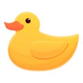 Yellow duck bath icon, cartoon style Royalty Free Stock Photo