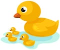 Yellow duck family Royalty Free Stock Photo