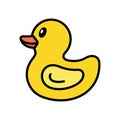 Yellow duck icon. Vector Illustration