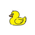Yellow duck line icon